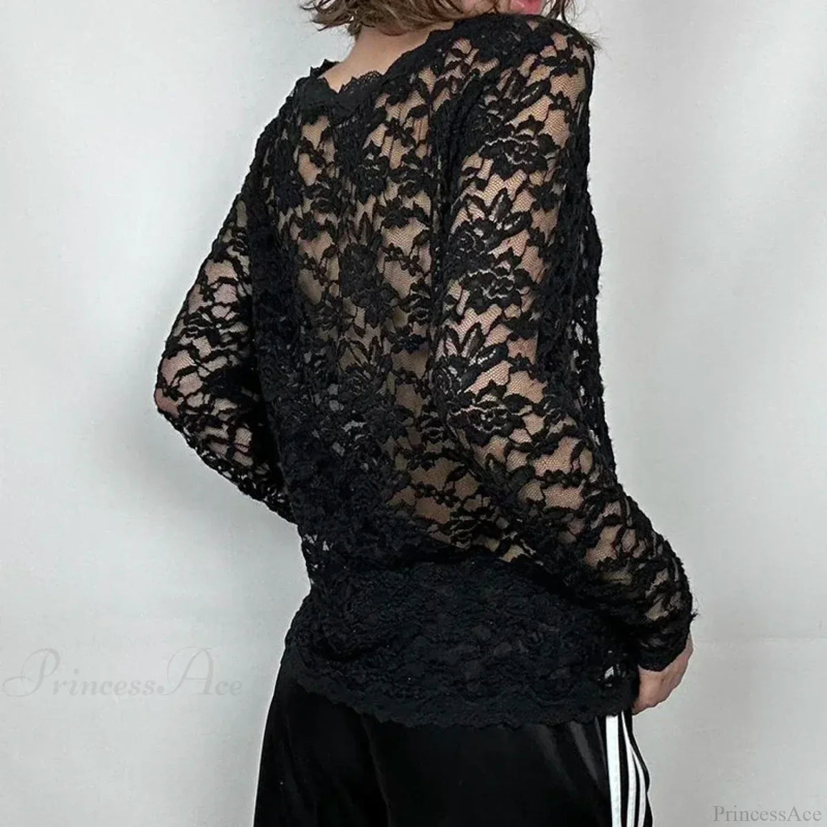 Sheer Button-up Knit Top
