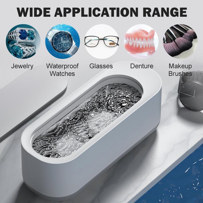💎 50% OFF! 🔊 Portable ultrasonic cleaner – 3-minute cycle, PP & AAA batteries – Deep cleaning for glasses & jewelry ✨